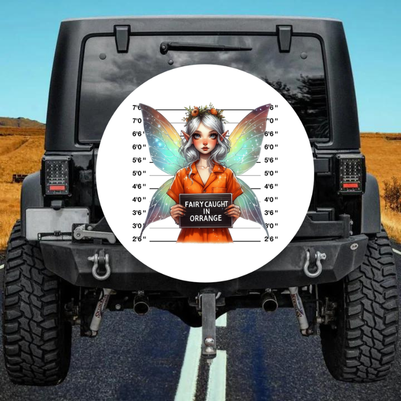 Load image into Gallery viewer, FAIRY CAUGHT IN ORANGE spare tire cover thickened leather universal
