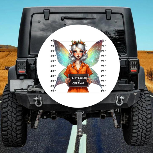 FAIRY CAUGHT IN ORANGE spare tire cover thickened leather universal