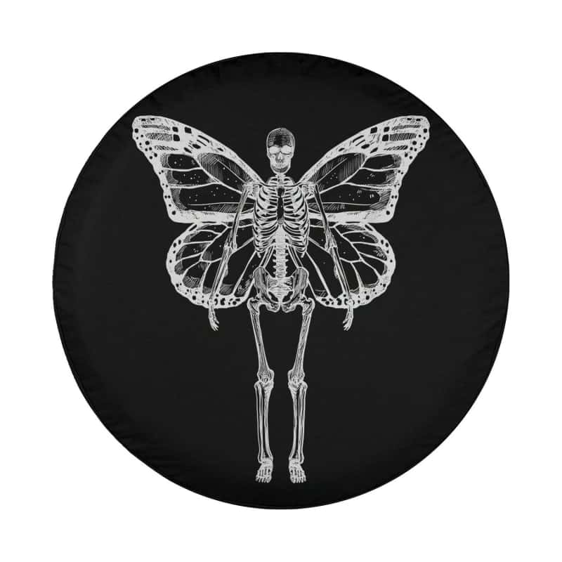 Load image into Gallery viewer, Butterfly Fairy Grunge Fairycore Aesthetic Skeleton Goth Spare Tire Cover Thickening Leather Universal
