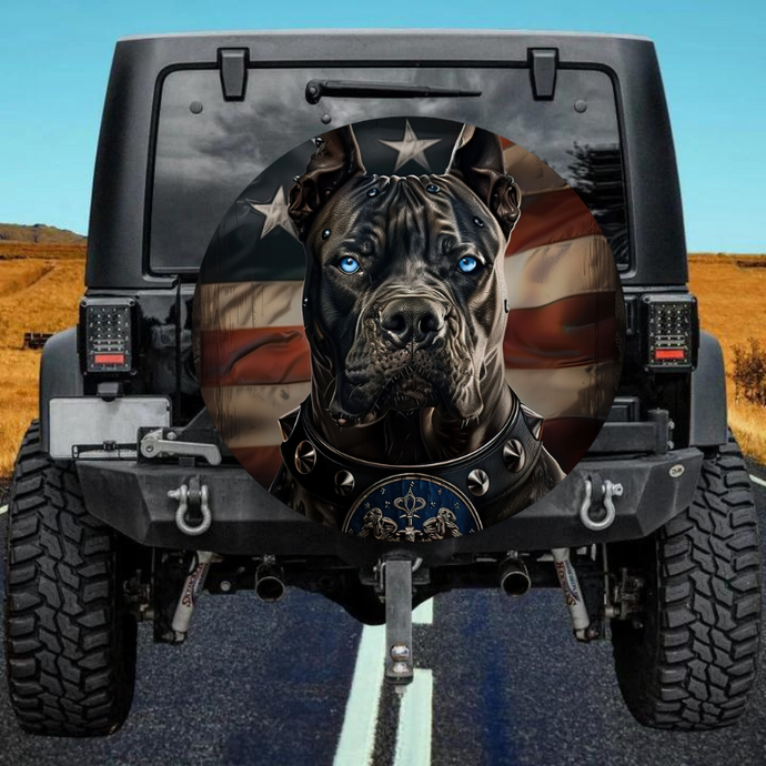 American Flag Dog Spare Tire Cover