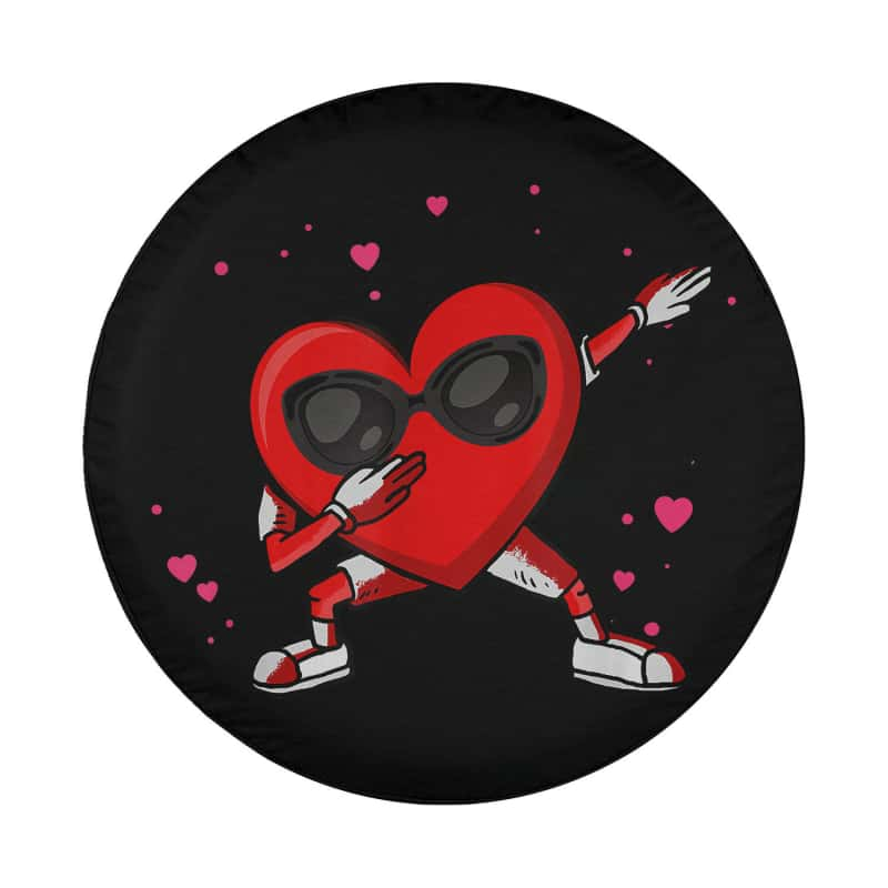 Load image into Gallery viewer, Dabbing Heart Shirt Valentines Day Dabbing Valentine Spare Tire Cover Thickening Leather Universal
