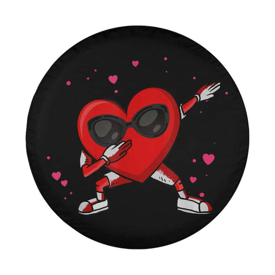 Dabbing Heart Shirt Valentines Day Dabbing Valentine Spare Tire Cover Thickening Leather Universal