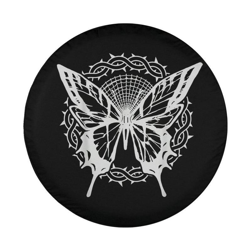 Load image into Gallery viewer, Christian Easter Jesus Crucifixion Crown of Thorns Butterfly Spare Tire Cover Thickening Leather Universal Fit
