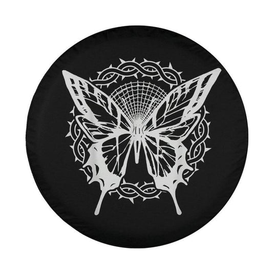 Christian Easter Jesus Crucifixion Crown of Thorns Butterfly Spare Tire Cover Thickening Leather Universal Fit