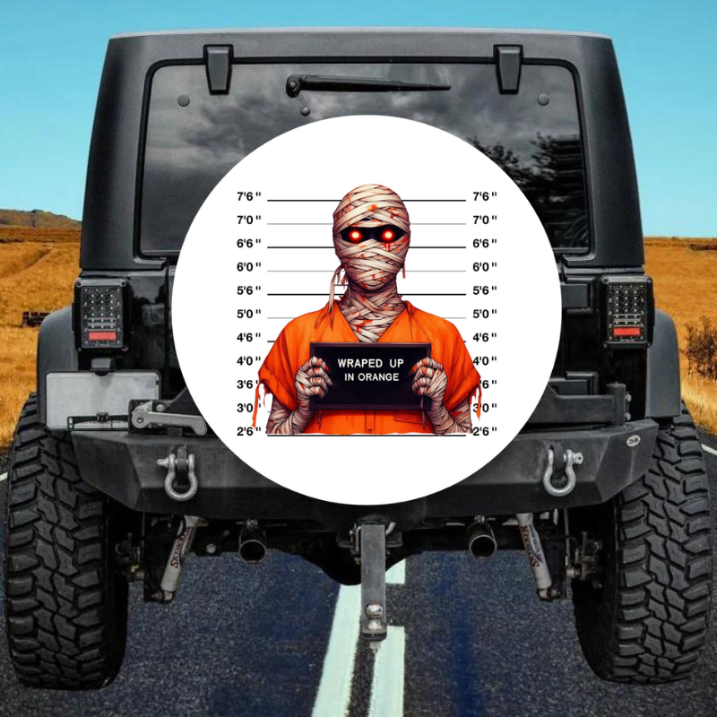 Load image into Gallery viewer, WRAPED UP IN ORANGE spare tire cover thickened leather universal
