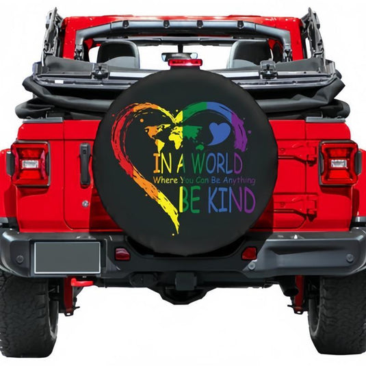 Rainbow Heart Spare Tire Cover