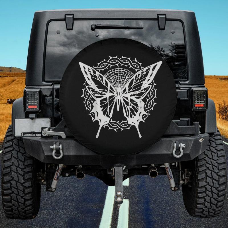 Load image into Gallery viewer, Christian Easter Jesus Crucifixion Crown of Thorns Butterfly Spare Tire Cover Thickening Leather Universal Fit
