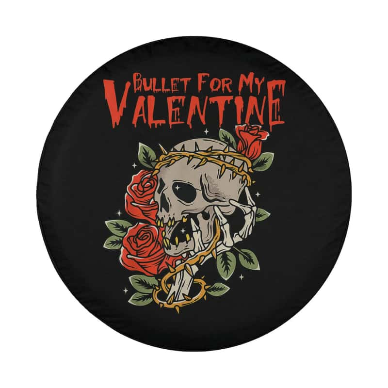 Load image into Gallery viewer, Bullet For My Valentine Roses And Skull Spare Tire Cover Thickening Leather Universal
