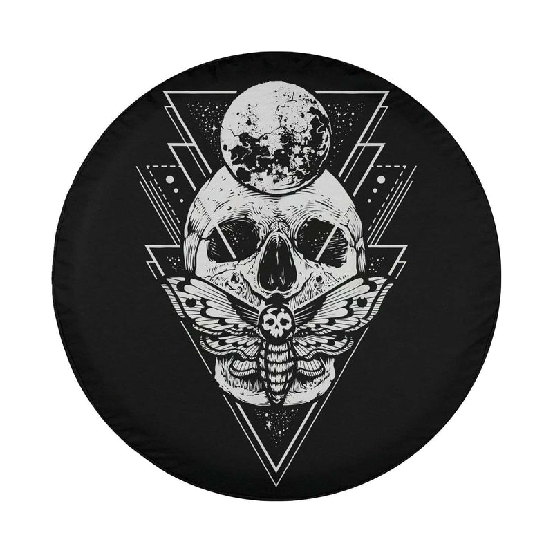 Load image into Gallery viewer, Crystal Moon and Death Moth - Mystic Pagan Skeleton Spare Tire Cover Thickening Leather Universal
