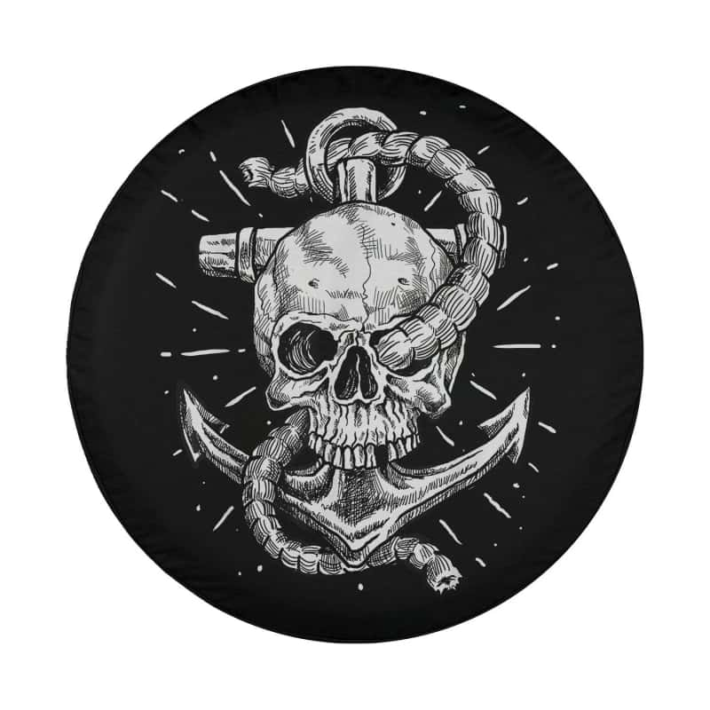 Load image into Gallery viewer, Anchor and Skull - Boat Captain Maritime Skeleton Spare Tire Cover Thickening Leather Universal
