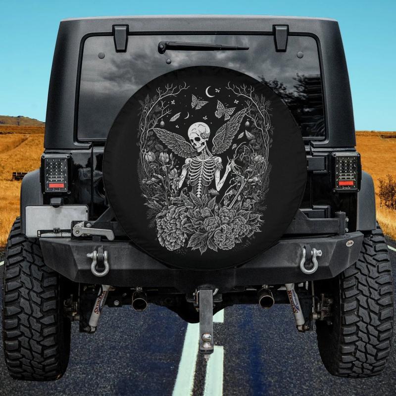 Load image into Gallery viewer, Cute Fairycore Floral Skeleton Aesthetic Girls Spare Tire Cover Thickening Leather Universal
