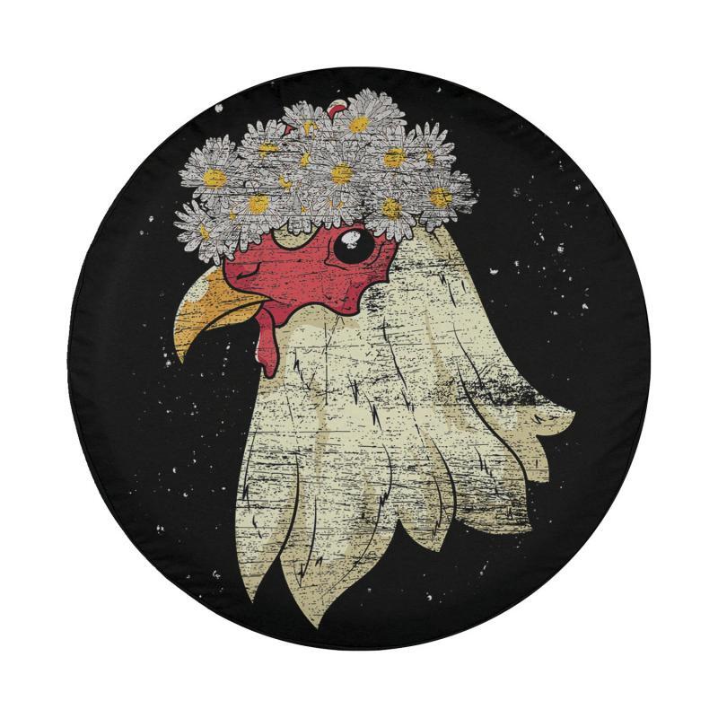 Load image into Gallery viewer, Daisy Flower Blossom Farm Animal Lover Floral Chicken Spare Tire Cover Thickening Leather Universal
