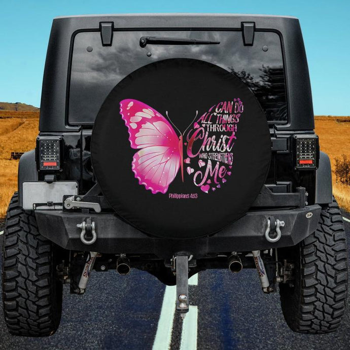 Christian Cross Bible Verse Quote Spare Tire Cover Thickening Leather Universal