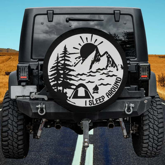 I Sleep Around Camping Spare Tire Cover Thickening Leather Universal