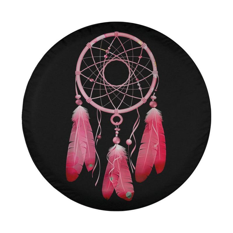 Load image into Gallery viewer, Pink Dreamcatcher Feathers Native American Indian Tribal Art Spare Tire Cover Thickening Leather Universal
