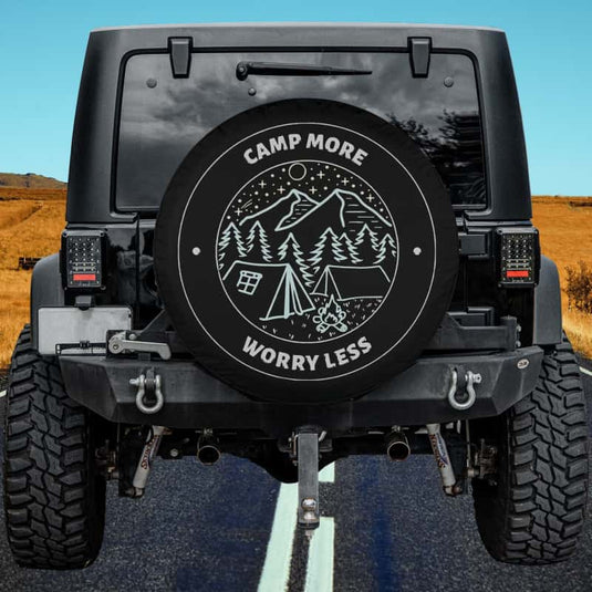 Camp More Worry Less Camping Spare Tire Cover Thickening Leather Universal