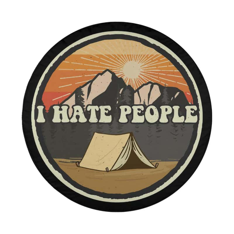 Load image into Gallery viewer, I Hate People Funny Camping Outdoor Gift Spare Tire Cover Thickening Leather Universal
