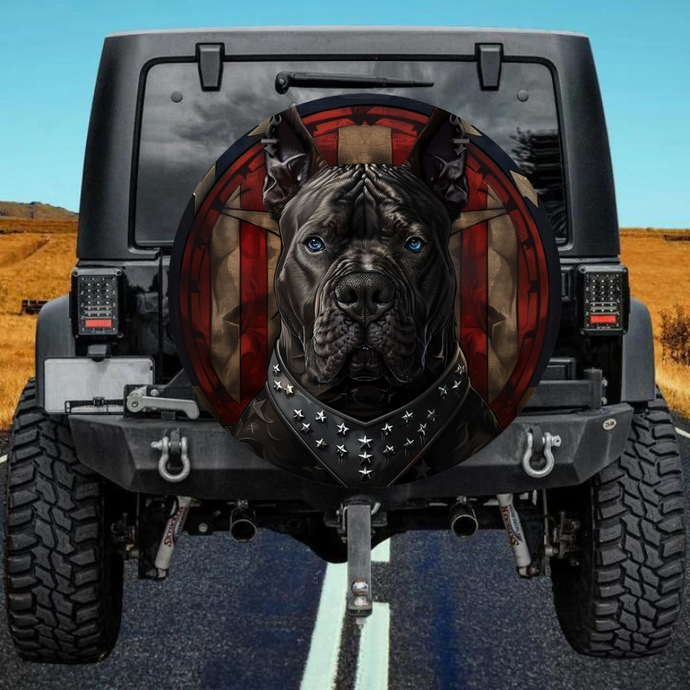 American Flag Dog 5 Spare Tire Cover