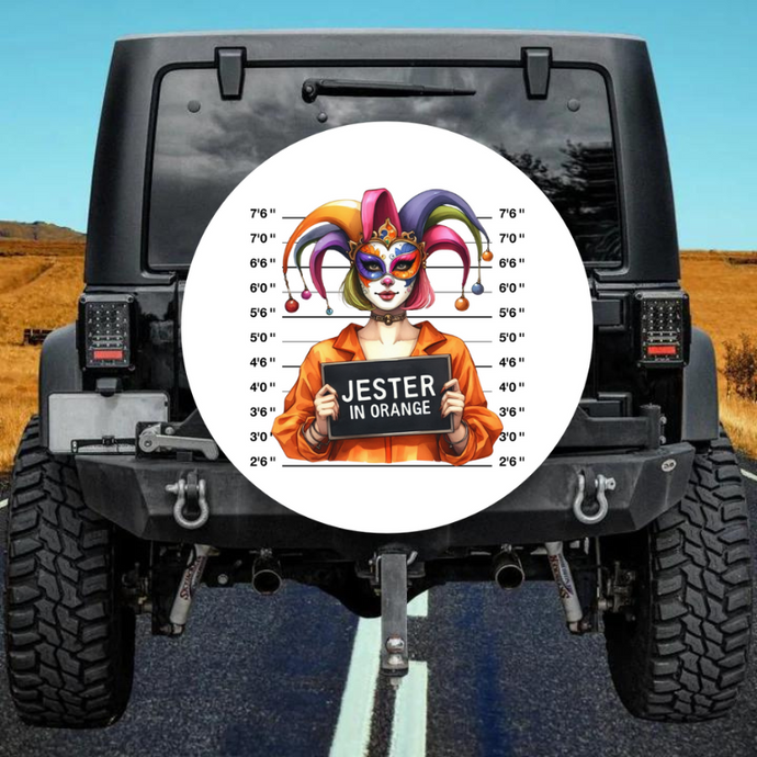 JESTER IN ORANGE spare tire cover thickened leather universal