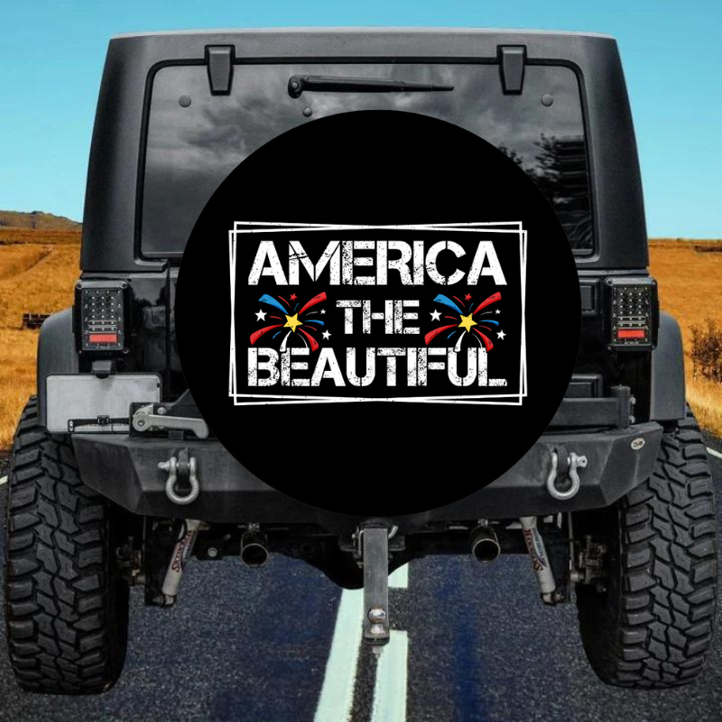 Load image into Gallery viewer, AMERICA THE BEAUTIFUL spare tire cover thickened leather universal
