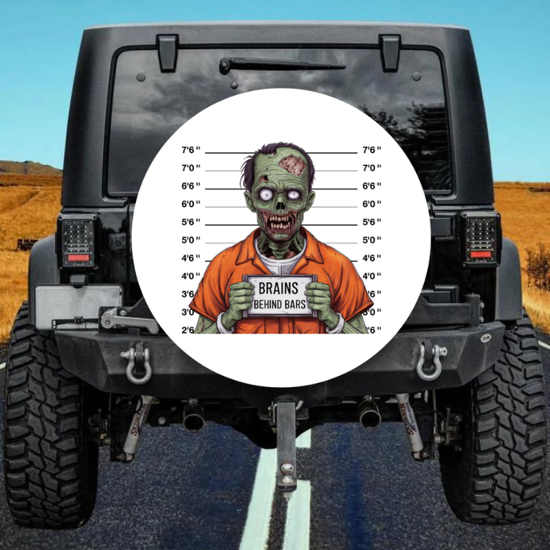 Load image into Gallery viewer, BRAINS BEHIND BARS spare tire cover thickened leather universal
