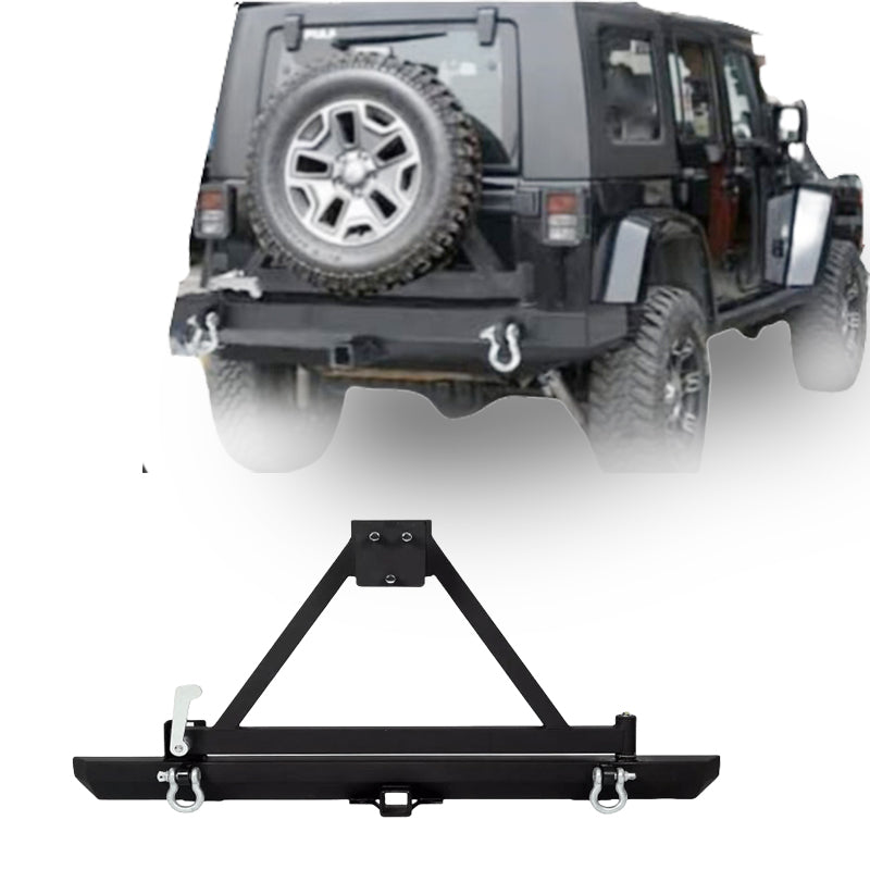 Load image into Gallery viewer, Rear Bumper with Tire Carrier &amp; D-Ring  For 87-96 YJ Jeep Wrangler
