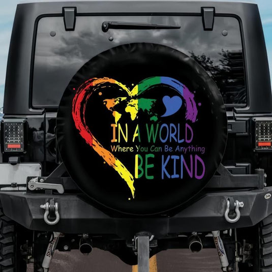 Rainbow Heart Spare Tire Cover