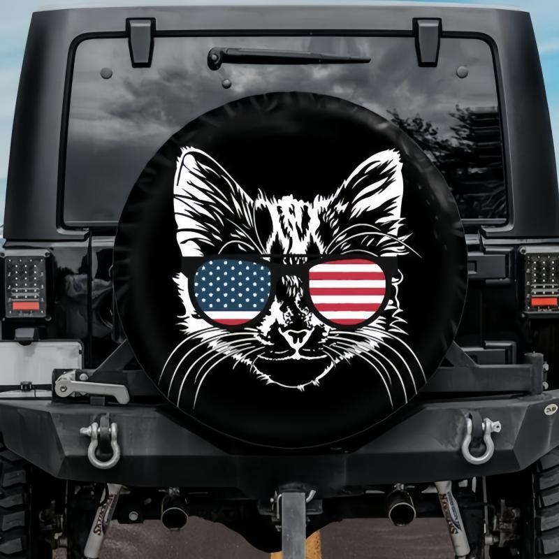 Load image into Gallery viewer, Cat in Sunglasses Spare Tire Cover
