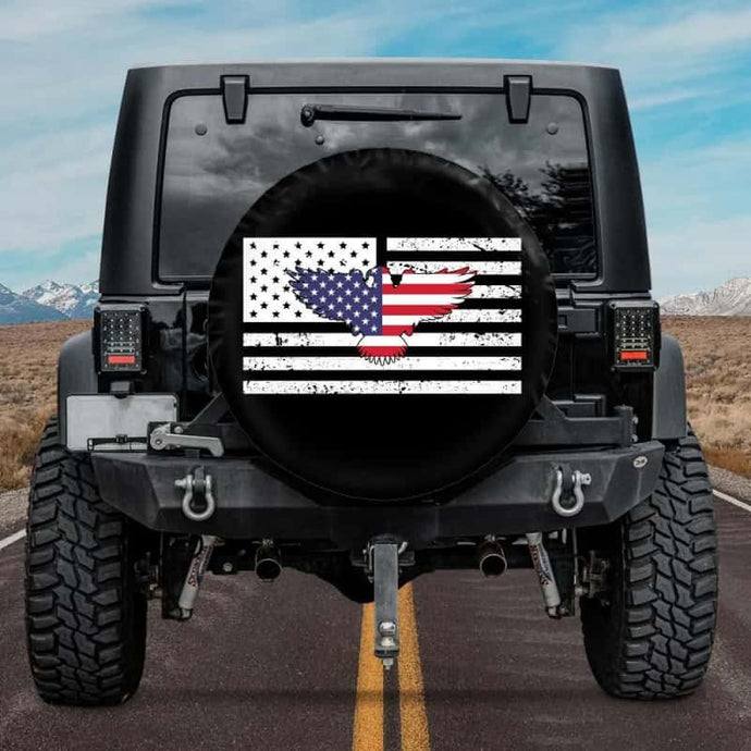 American Flag Tire Cover, Eagle