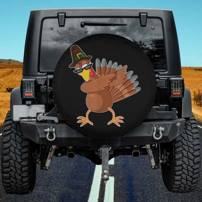 Dabbing Turkey Thanksgiving Day Gifts Pilgrim Halloween Spare Tire Cover Thickening Leather Universal