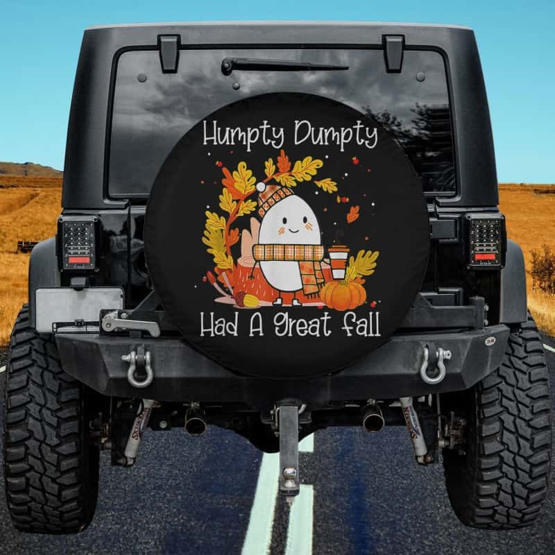 Load image into Gallery viewer, Humpty Dumpty Had A Great Fall Happy Fall Y&#39;all Thanksgiving Spare Tire Cover Thickening Leather Universal
