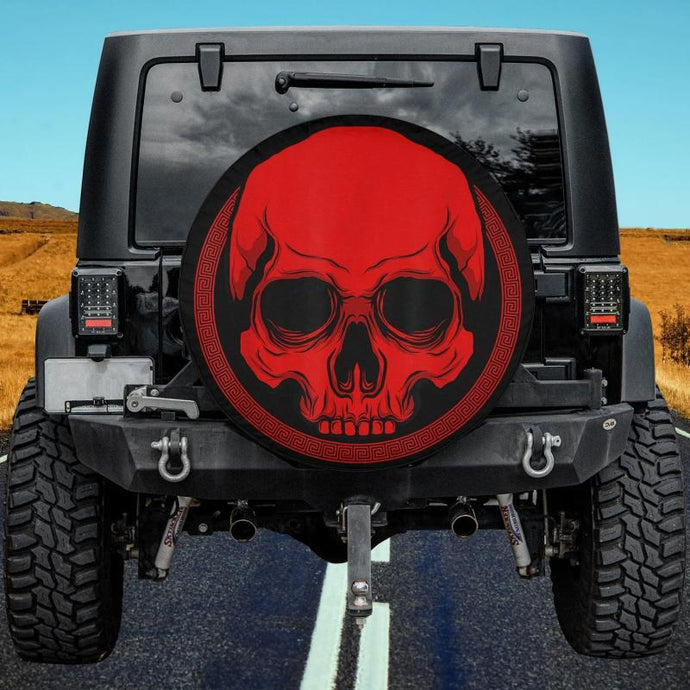 Cool Red Skull Spare Tire Cover Thickening Leather Universal