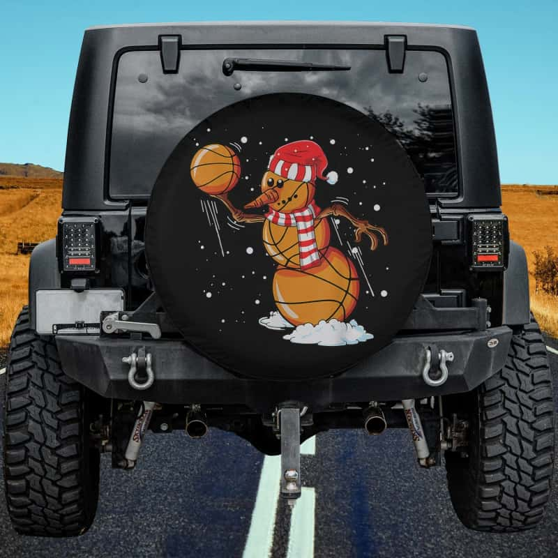 Load image into Gallery viewer, Christmas Basketball Snowman Spare Tire Cover Thickening Leather Universal
