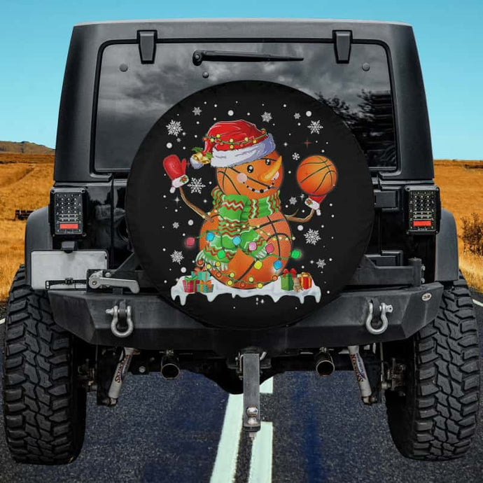 Christmas Basketball Snowman Santa Xmas Spare Tire Cover Thickening Leather Universal