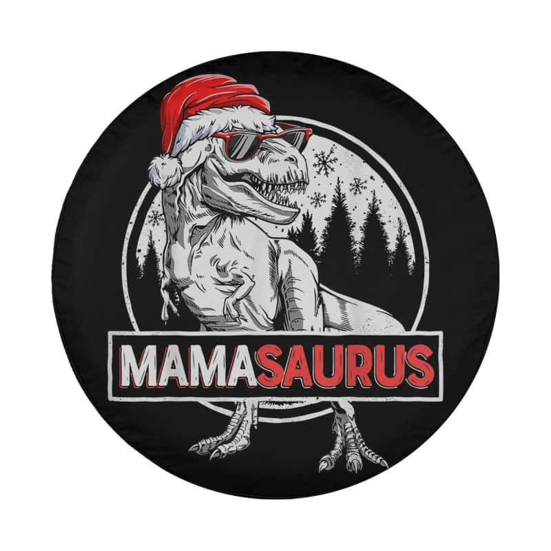 Load image into Gallery viewer, Mamasaurus Dinosaur Christmas Pajamas T rex Family Spare Tire Cover Thickening Leather Universal
