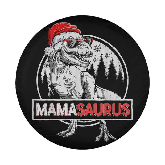 Mamasaurus Dinosaur Christmas Pajamas T rex Family Spare Tire Cover Thickening Leather Universal