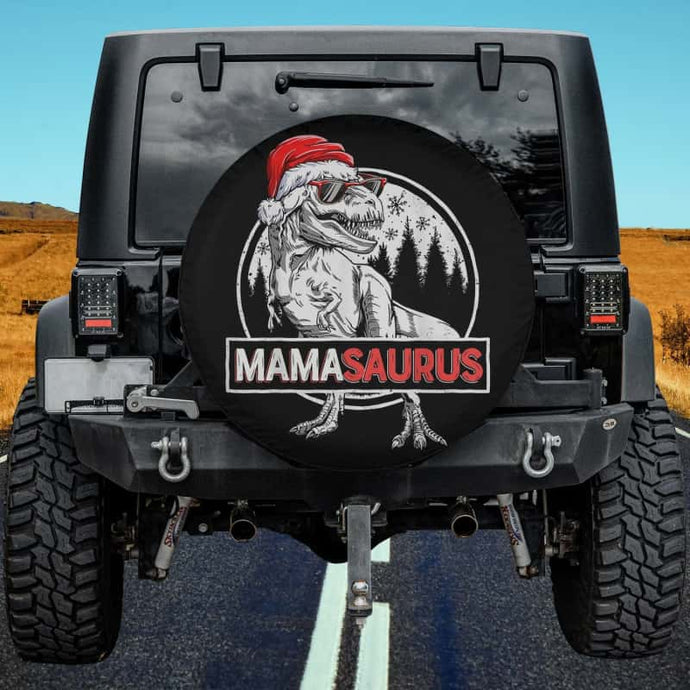 Mamasaurus Dinosaur Christmas Pajamas T rex Family Spare Tire Cover Thickening Leather Universal