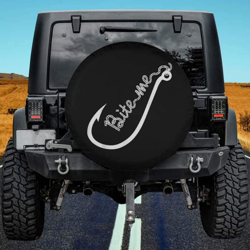 Load image into Gallery viewer, Bite Me Spare Tire Cover - Funny Angling Fishing Spare Tire Cover Thickening Leather Universal
