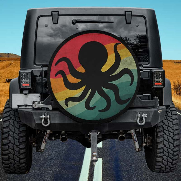 Cute Sea Creatures Fishing Minoan Octopus Lover Spare Tire Cover Thickening Leather Universal