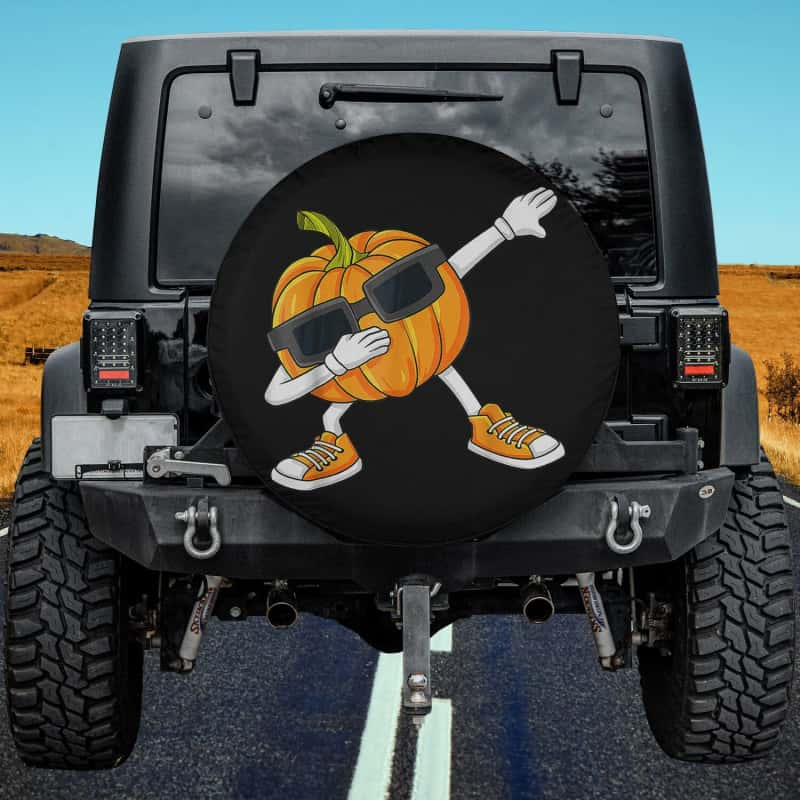 Load image into Gallery viewer, Halloween Dabbing Pumpkin Thanksgiving Day Spare Tire Cover Thickening Leather Universal
