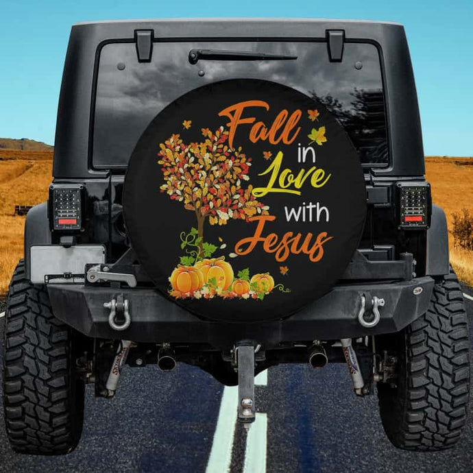 Jesus Autumn Fall in love with Jesus Thanksgiving Spare Tire Cover Thickening Leather Universal