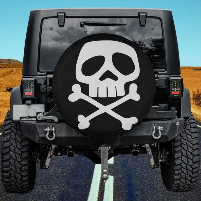 Punk Rock Skull and Bones - 1980's Punk Rock Misfit Spare Tire Cover Thickening Leather Universal