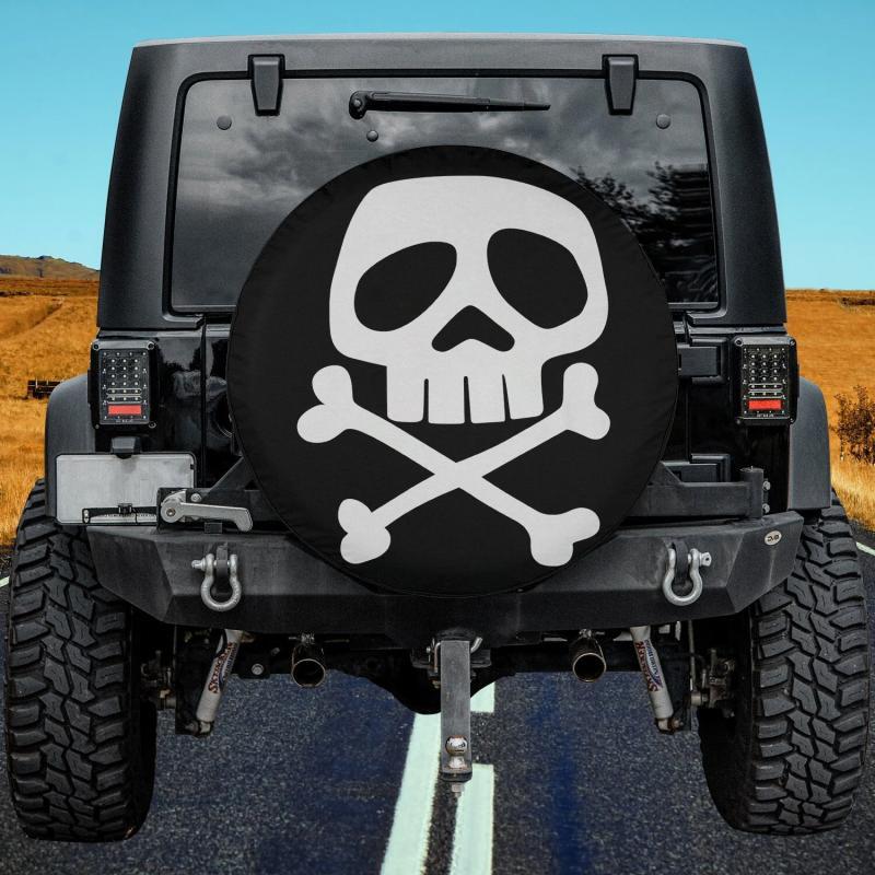 Load image into Gallery viewer, Punk Rock Skull and Bones - 1980&#39;s Punk Rock Misfit Spare Tire Cover Thickening Leather Universal
