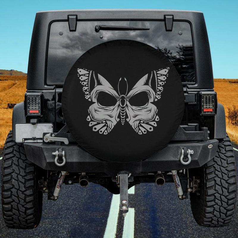 Load image into Gallery viewer, Skull Butterfly Goth Soft Grunge Butterfly Skull Spare Tire Cover Thickening Leather Universal
