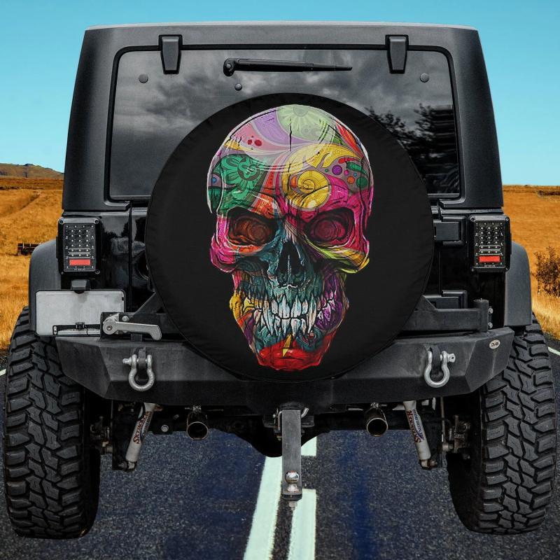 Load image into Gallery viewer, Sugar Skull Day Of The Dead Cool Bone Head Skulls Spare Tire Cover Thickening Leather Universal
