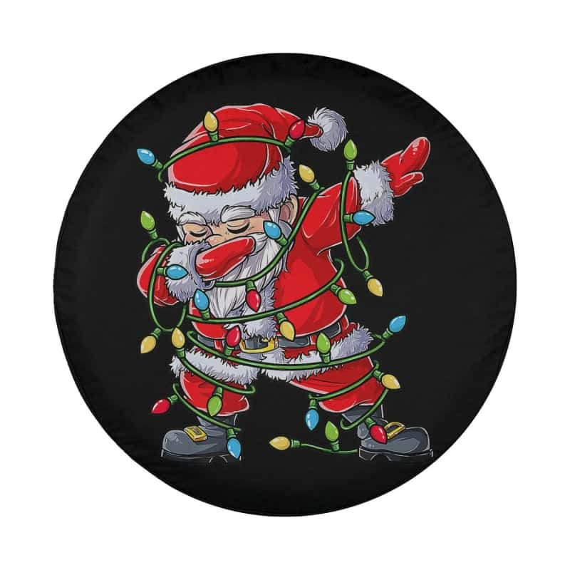 Load image into Gallery viewer, Funny Dabbing Santa Christmas Tree Lights Xmas Dab Spare Tire Cover Thickening Leather Universal
