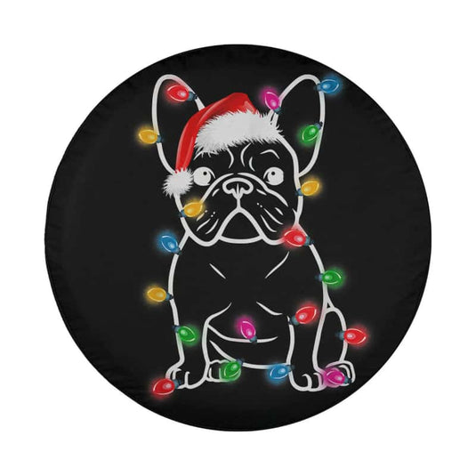 French Bulldog Dog Tree Christmas Lights Xmas Pajama Spare Tire Cover Thickening Leather Universal