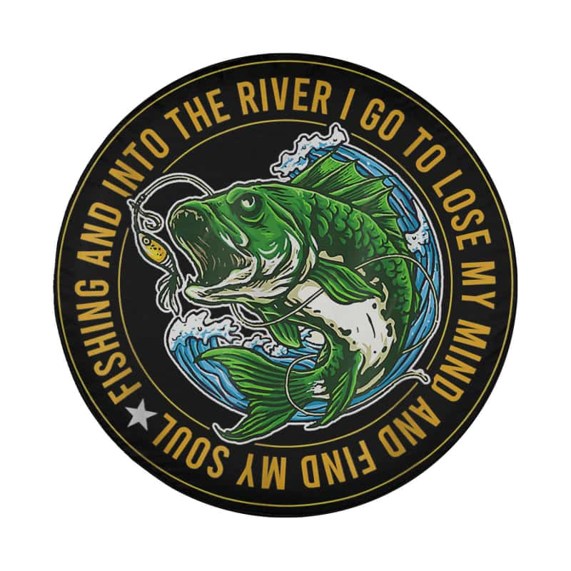 Load image into Gallery viewer, Fishing And Into The River I Go To Lose My Mind Fun Fishing Spare Tire Cover Thickening Leather Universal
