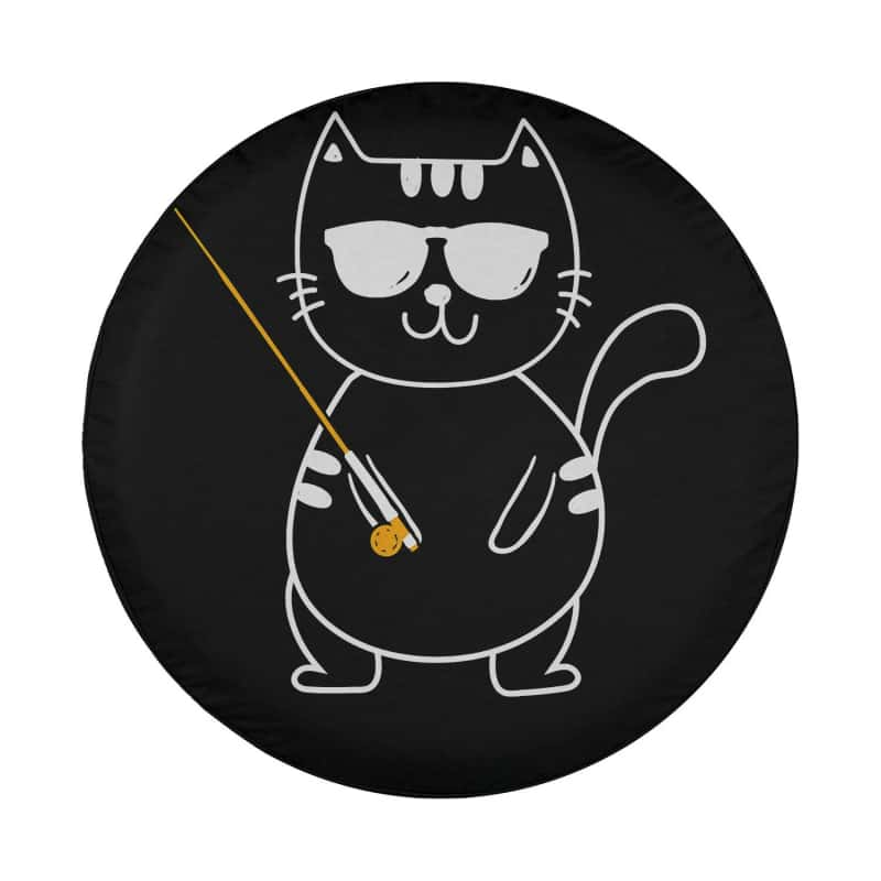 Load image into Gallery viewer, Fishing Cat - Funny Fishing Rod Fish Fisherman Fishing Spare Tire Cover Thickening Leather Universal
