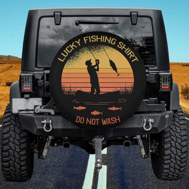 Load image into Gallery viewer, Fisherman, Lucky Fishing , Funny Gift Spare Tire Cover Thickening Leather Universal
